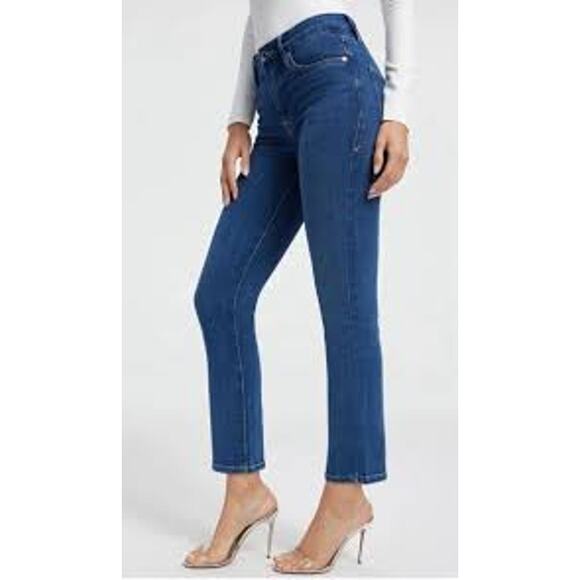 Good American Good Legs Straight Jeans Blue 007 Stretch Denim 6/28 - Picture 1 of 9